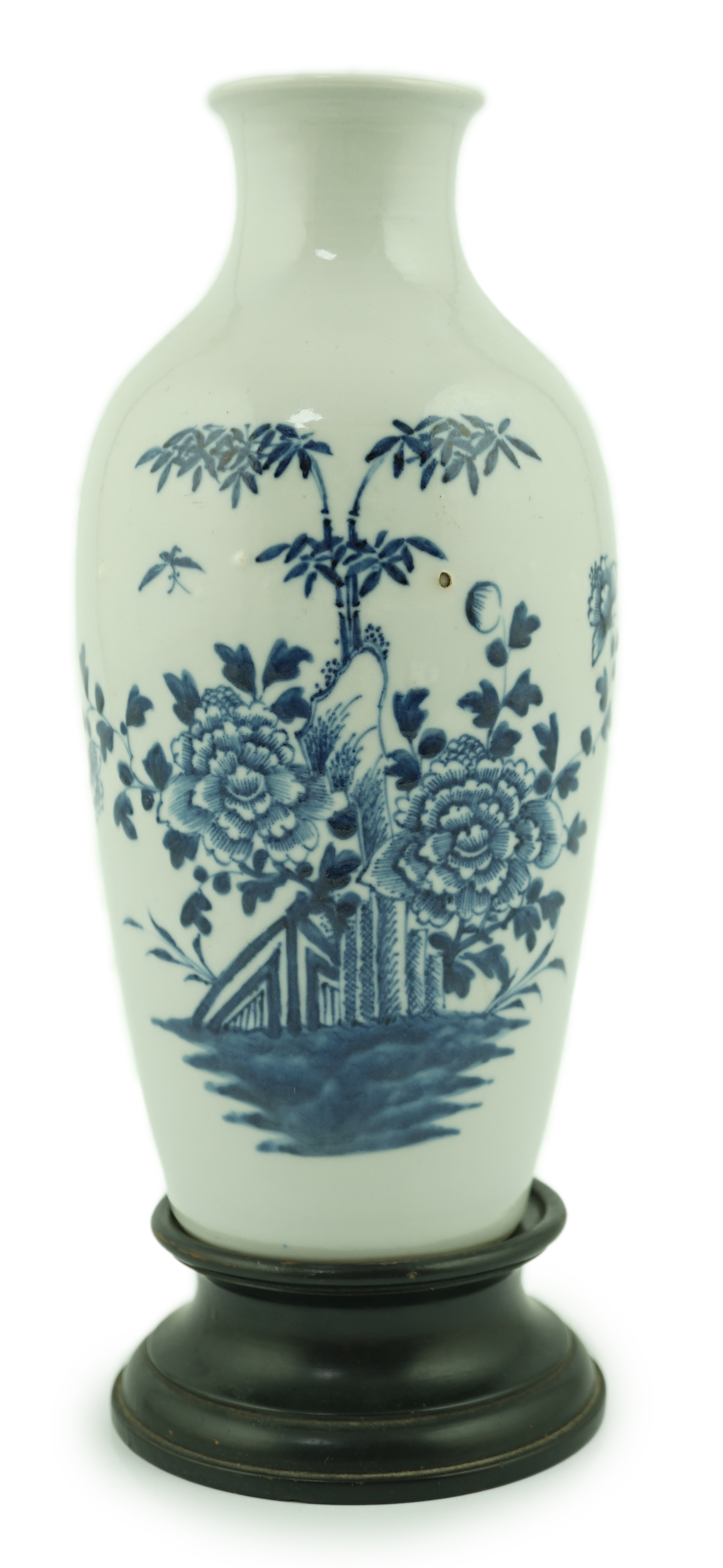 A Chinese blue and white ‘peonies and bamboo’ vase, Jiaqing period